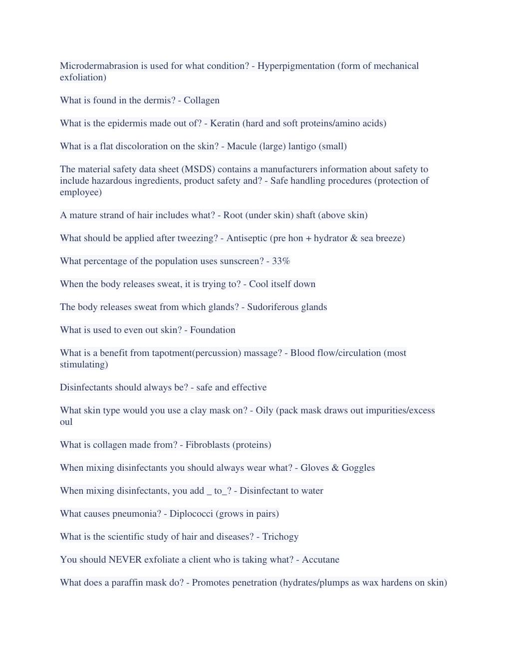 Preview page 3 of Milady esthetics PSI study guide latest 2023
