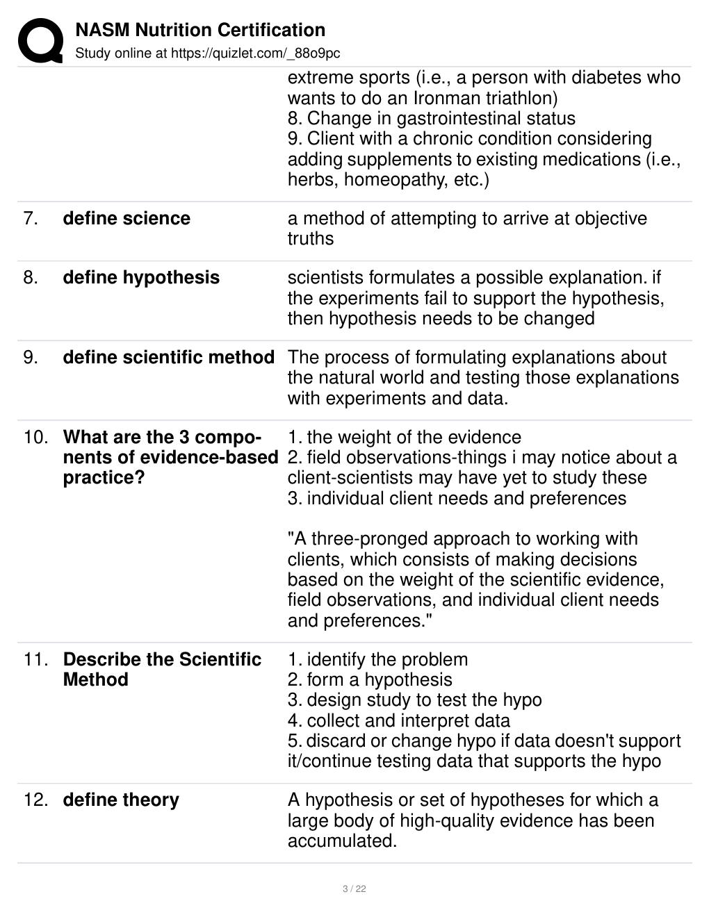 Preview page 3 of NASM Nutrition Certification Exam Latest Update