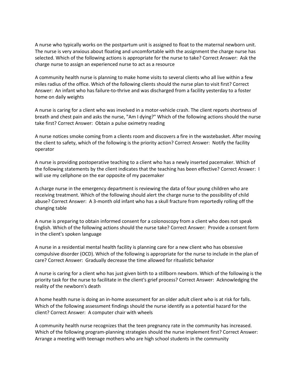 Preview page 3 of VATI RN GREENLIGHT EXAM 2019.