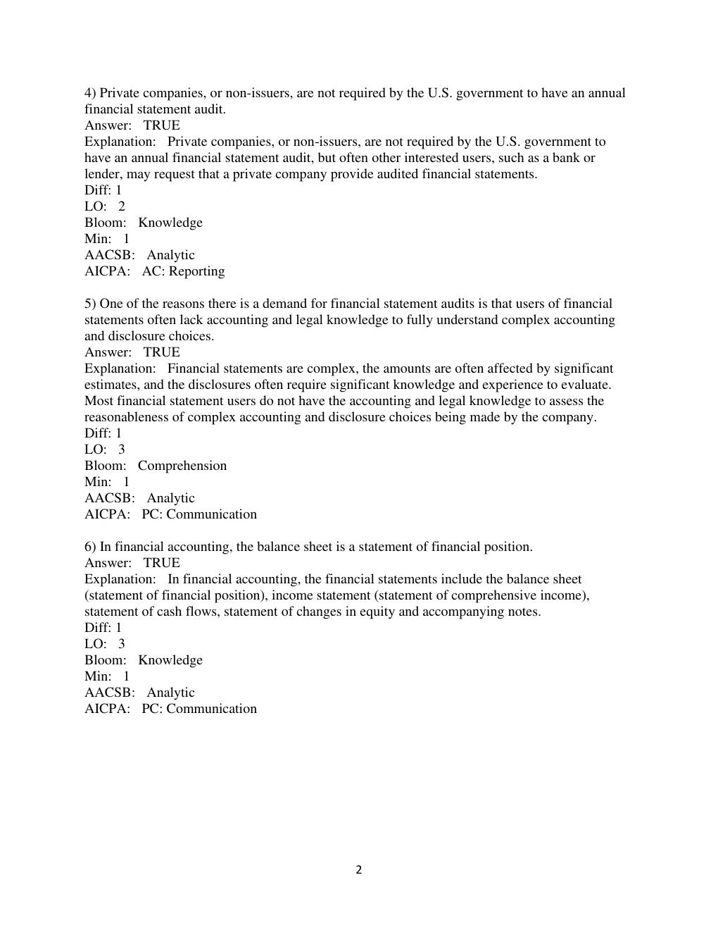 Preview page 7 of TEST BANK for Auditing: A Practical Approach with Data Analytics, 2nd Edition by Raymond N. Johnson, Laura Davis Wiley