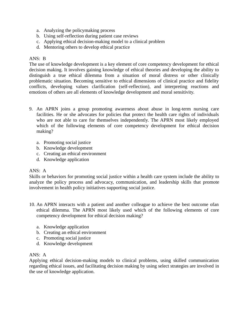 Preview page 10 of Advanced Practice Nursing : Essentials for Role Development 4th Edition Joel Test Bank