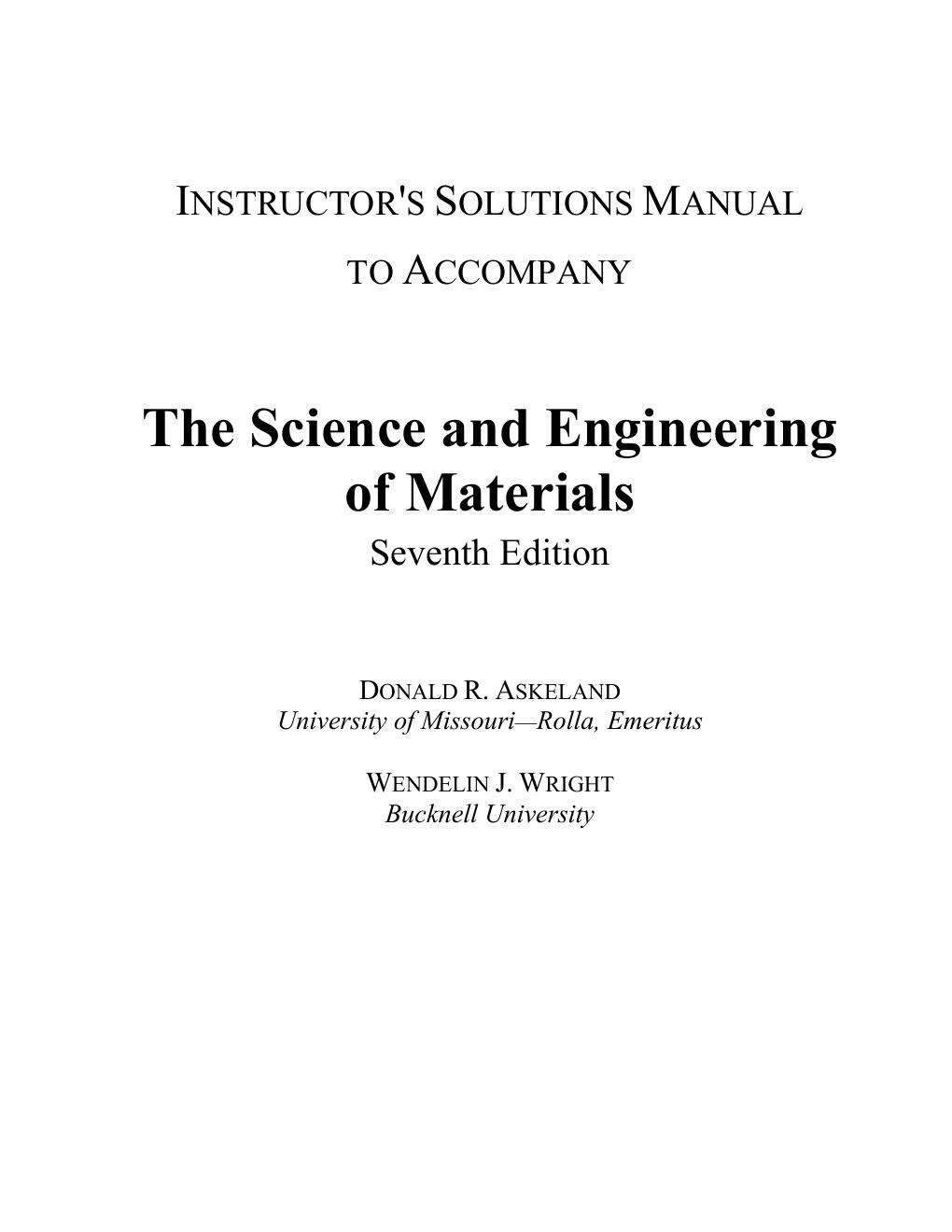 Preview page 6 of Solutions Manual for The Science and Engineering of Materials, 7th Edition by Donald R. Askeland & Wendelin J. Wright
