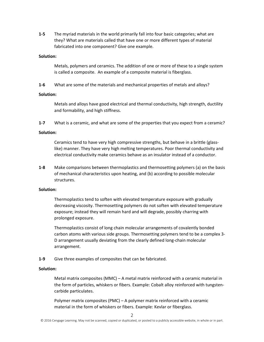 Preview page 9 of Solutions Manual for The Science and Engineering of Materials, 7th Edition by Donald R. Askeland & Wendelin J. Wright