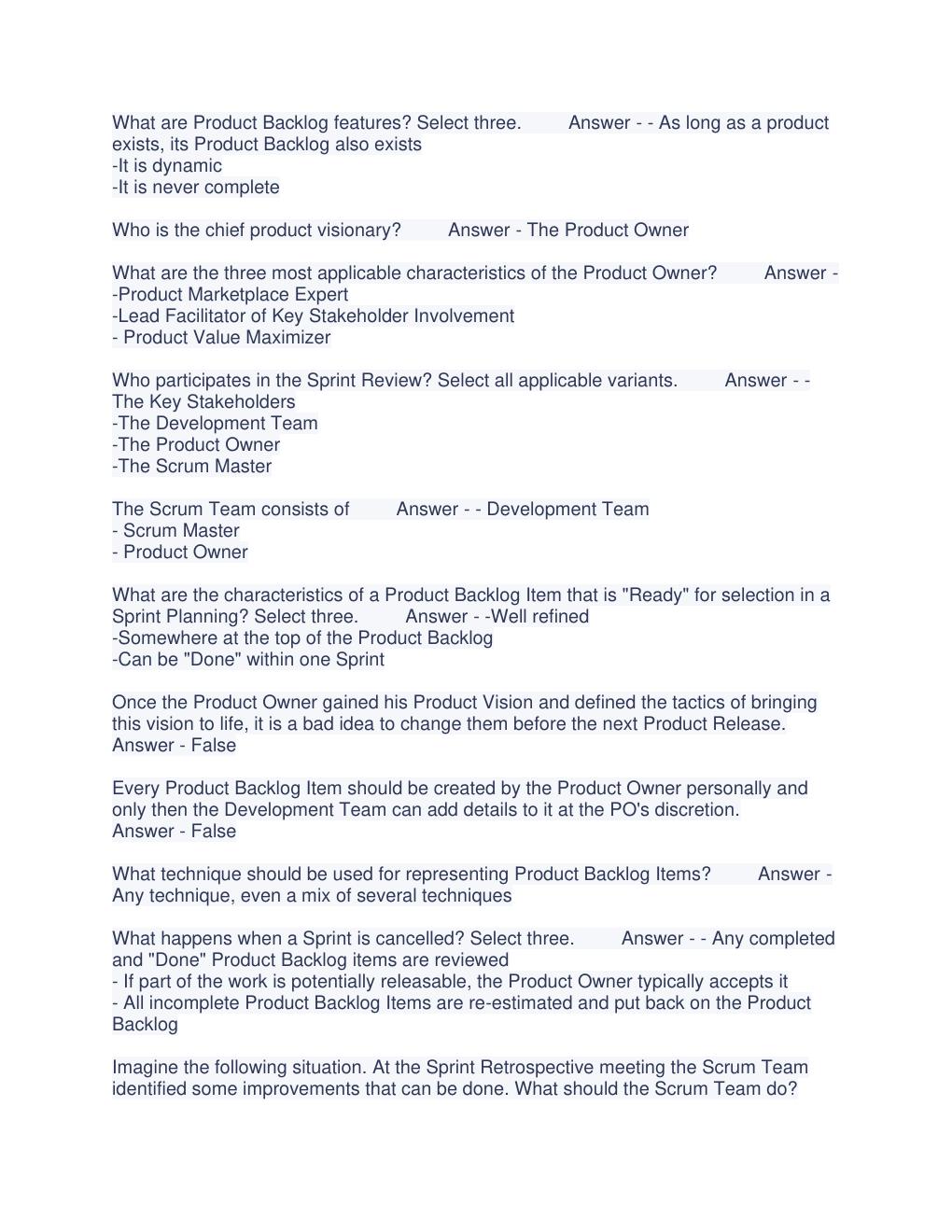 Preview page 3 of PSPO 1, PSPO 2 ACTUAL 2022/2023 EXAM COMPLETE AND RATED A.