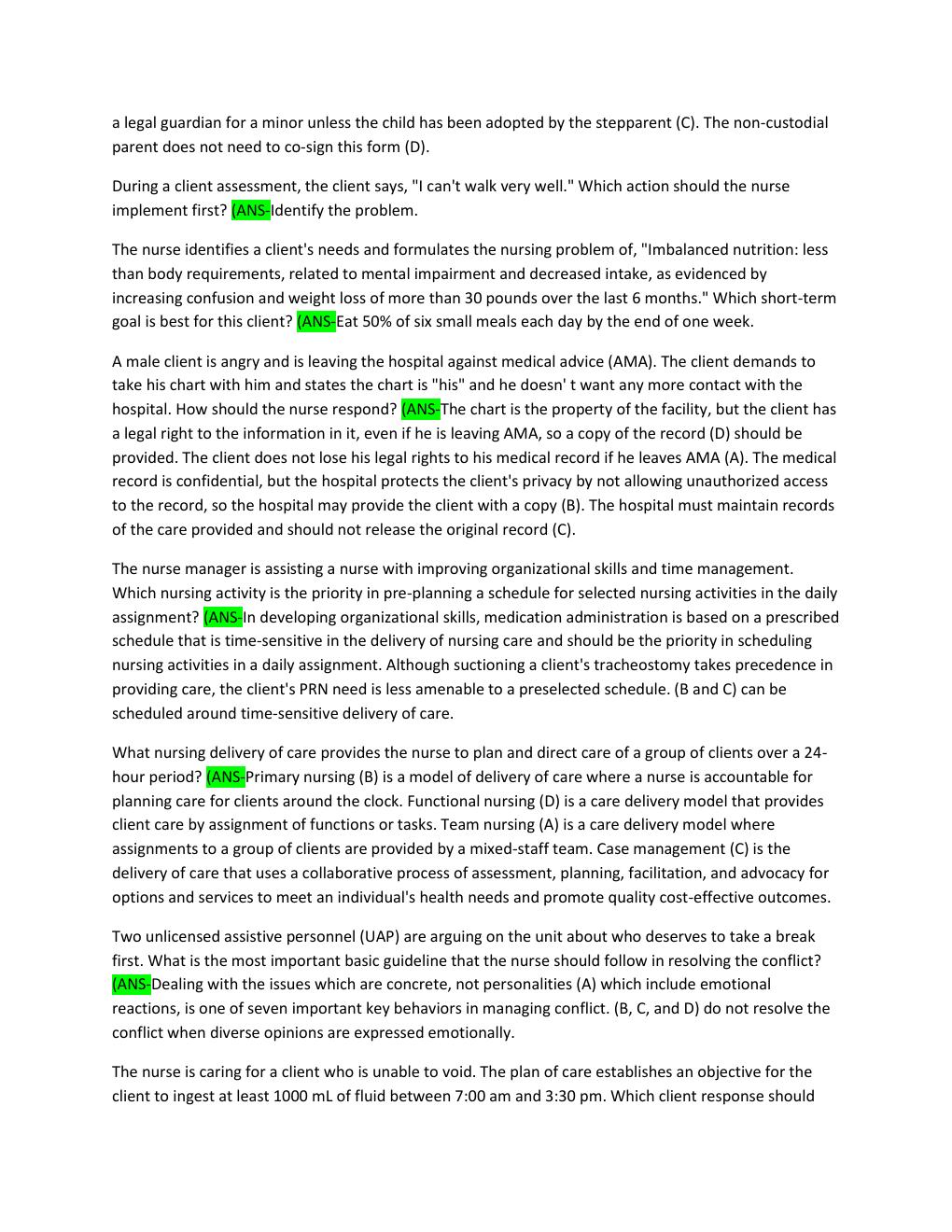 Preview page 3 of HESI Comprehensive Practice Exam 1 Question With Correct Answers