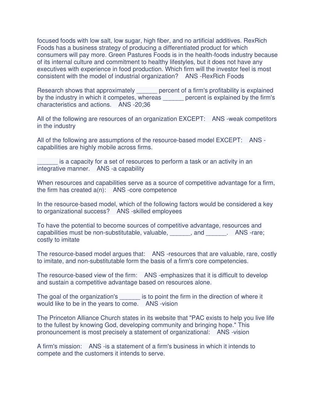 Preview page 3 of MAN 4720 EXAM 1 QUESTIONS  AND ANSWERS, RATED A GUIDE.