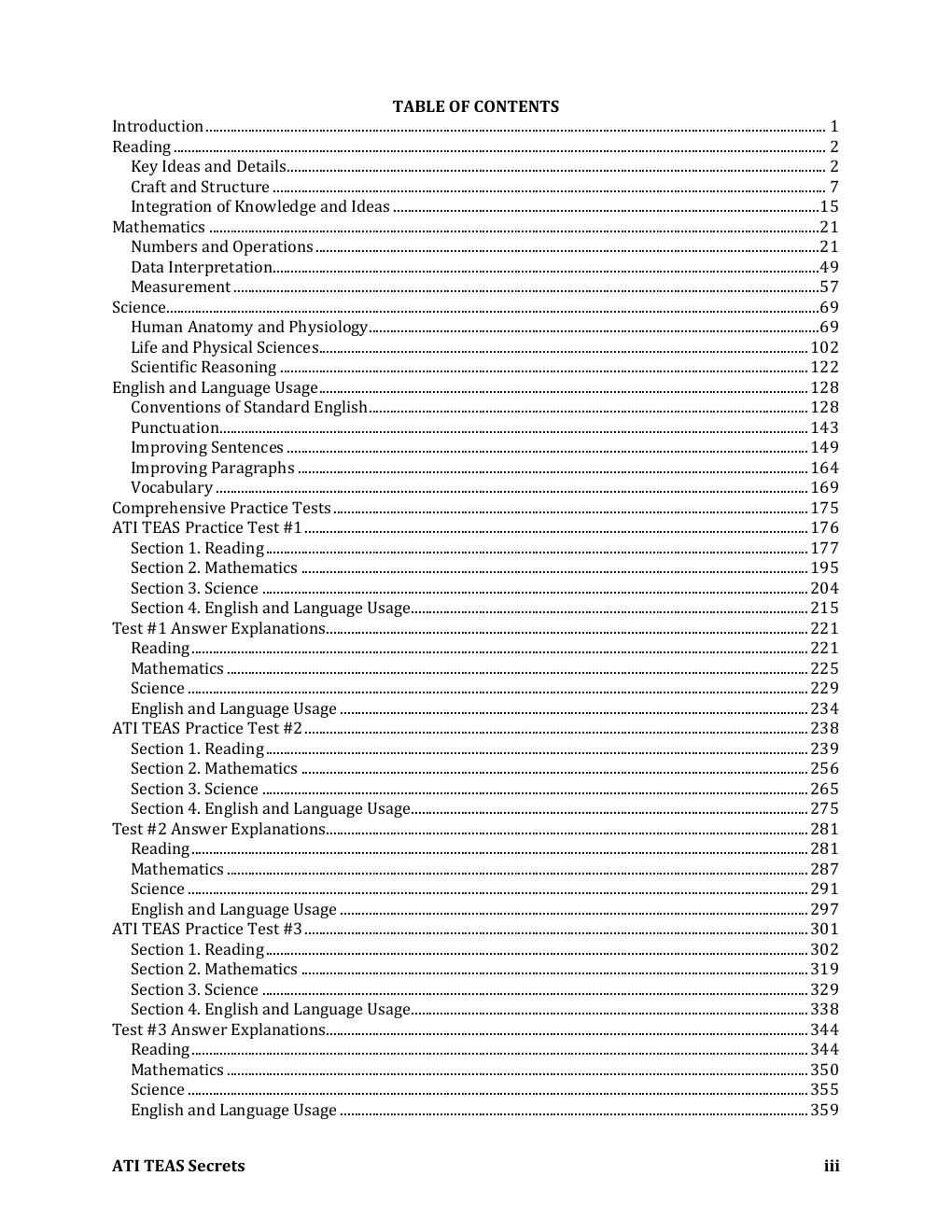 Preview page 7 of ATI TEAS 6 Study Manual, Full-Length Practice Tests, Tutorials for the Test of Essential Academic Skills, Sixth Edition