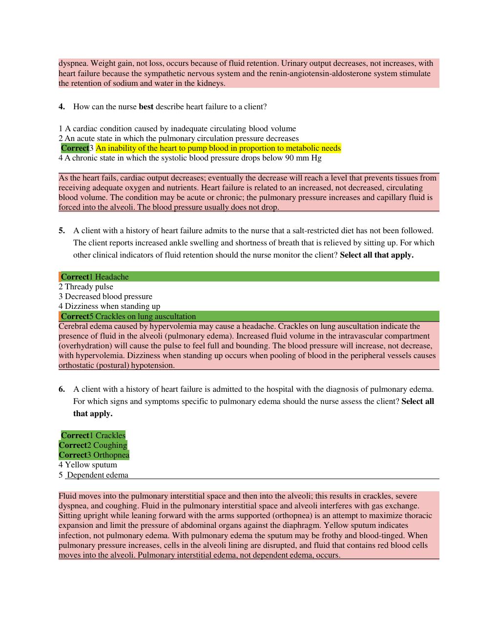 Preview page 2 of Multi-System (heart/vent) EXAM 2023-2024 ACCURATE SUMMER FALL EXAM GENUINE EXAM