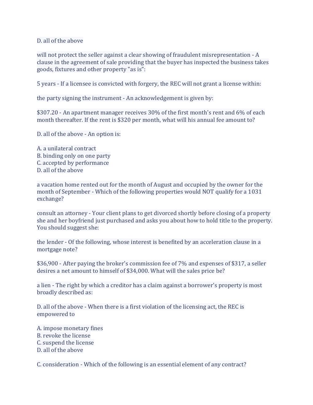 Preview page 2 of NJ Real Estate Practice Exam With Complete Solution