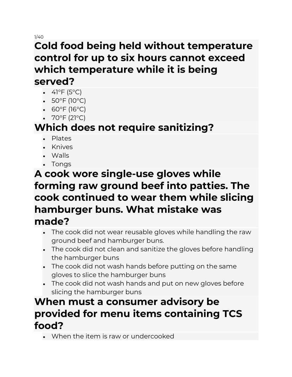 Preview page 2 of ServSafe Food Handler Practice Test 2 Questions and Answers 2023