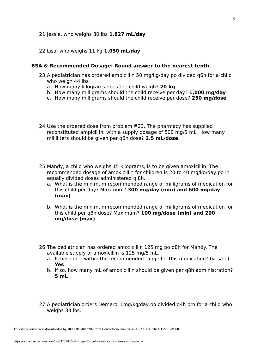 Preview page 3 of NUR 2349 Rasmussen Dosage Calculations Practice
