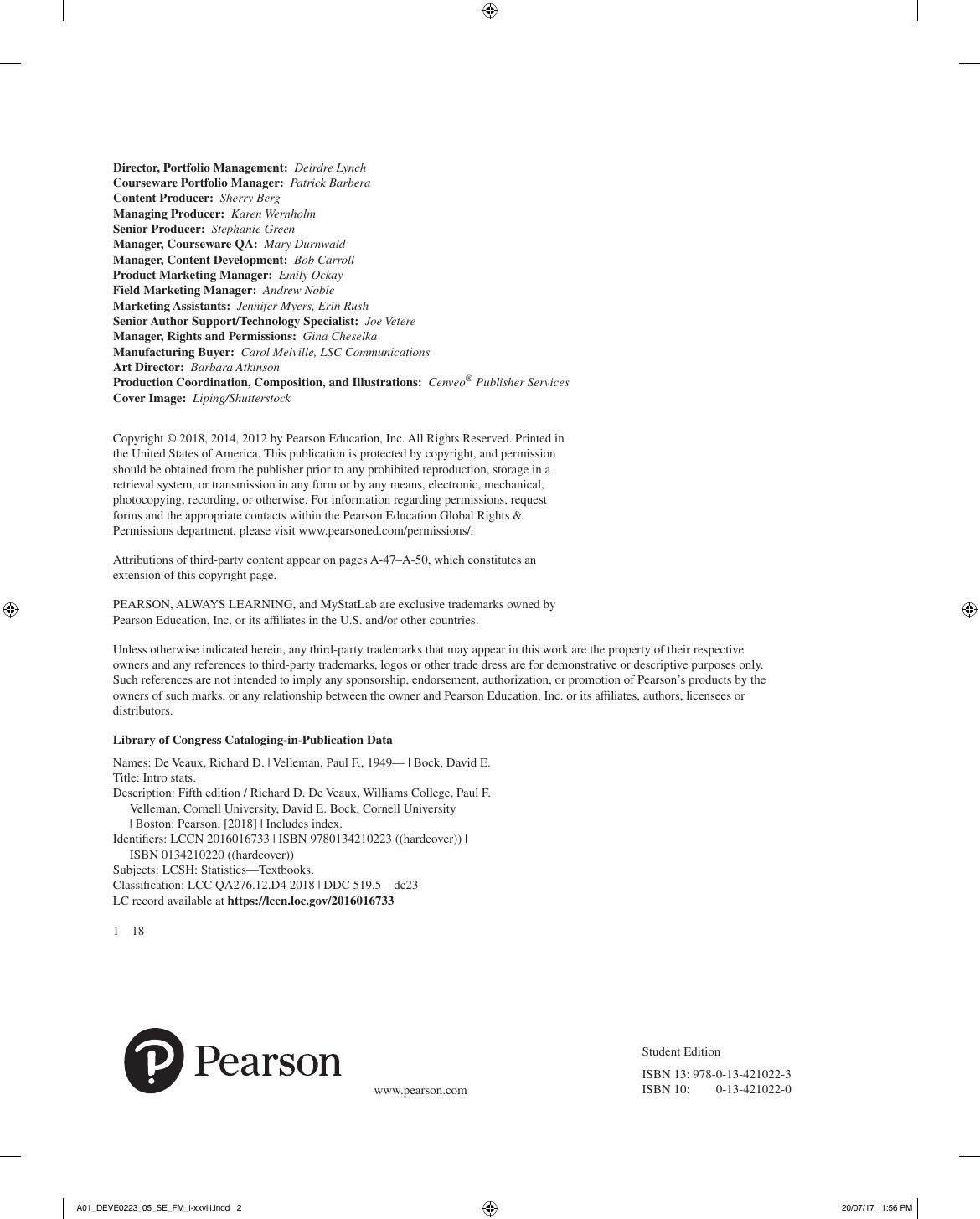Preview page 5 of Intro STATS, 5th Edition By Richard D. De Veaux
