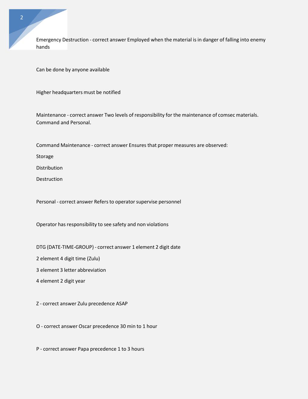 Preview page 2 of Field Radio Operator Question and Answers 2023