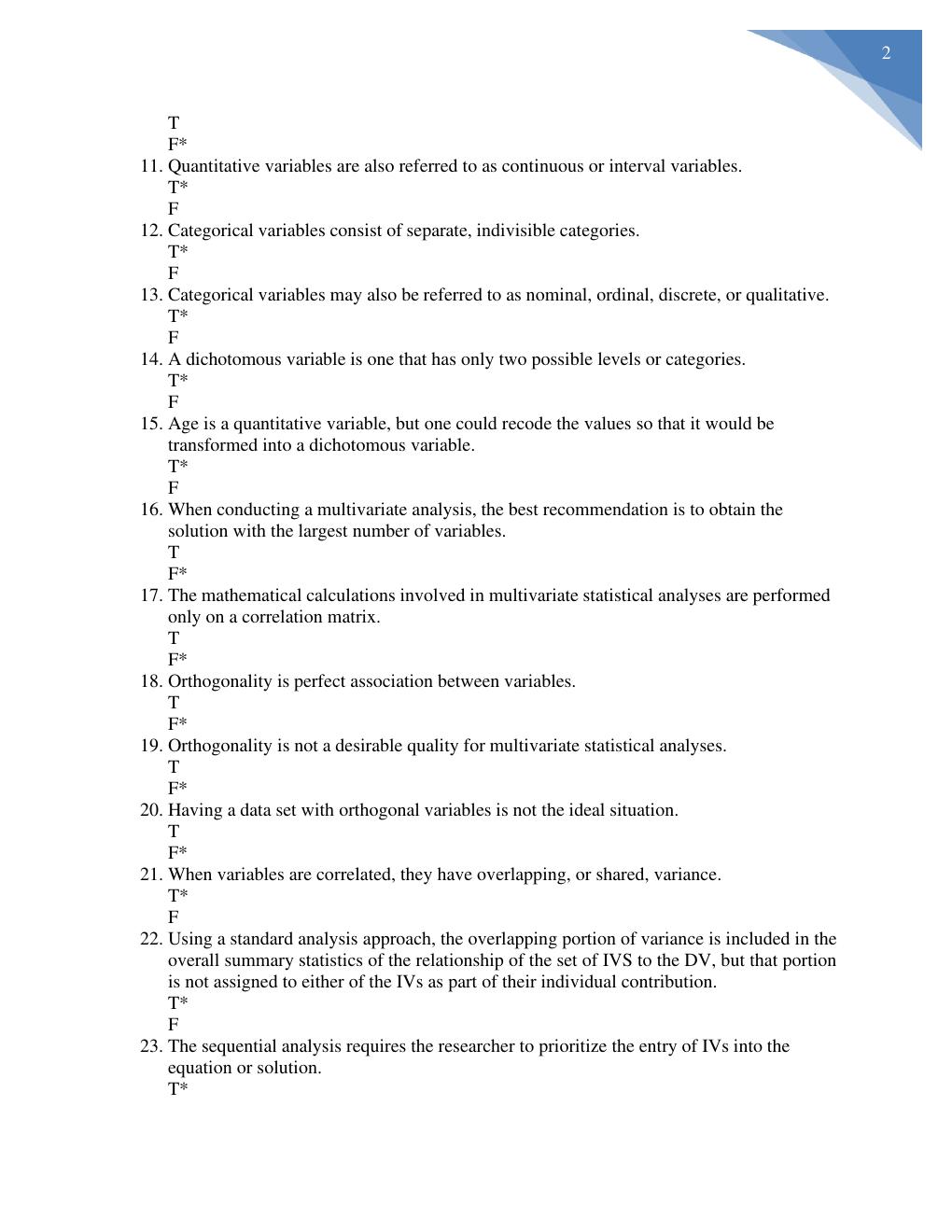 Preview page 2 of TEST BANK for Advanced and Multivariate Statistical Methods, 6th Edition By Craig Mertler | All Chapters 1-11