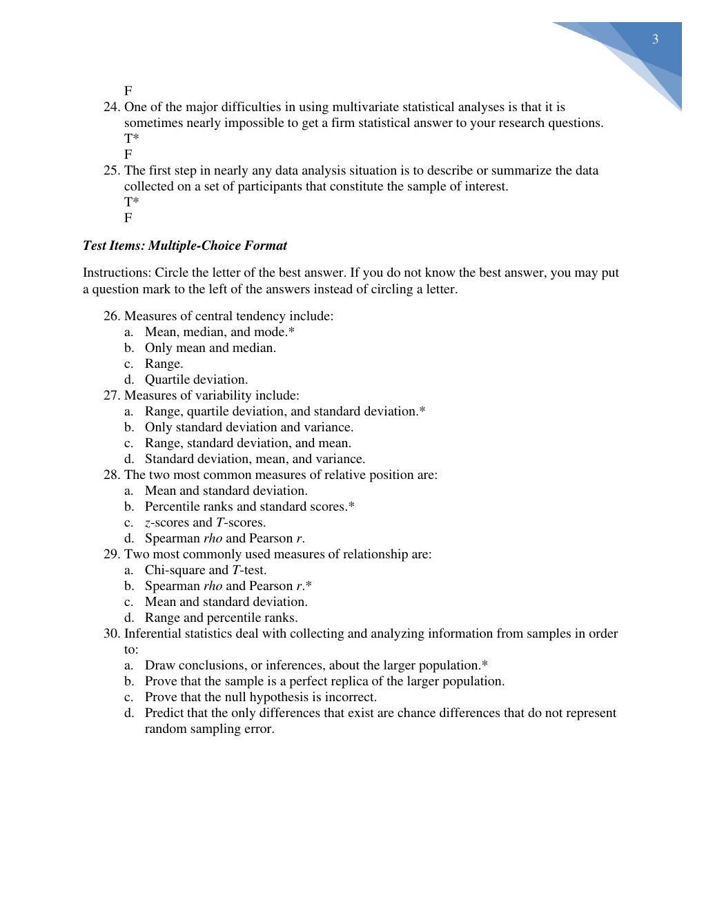 Preview page 3 of TEST BANK for Advanced and Multivariate Statistical Methods, 6th Edition By Craig Mertler | All Chapters 1-11