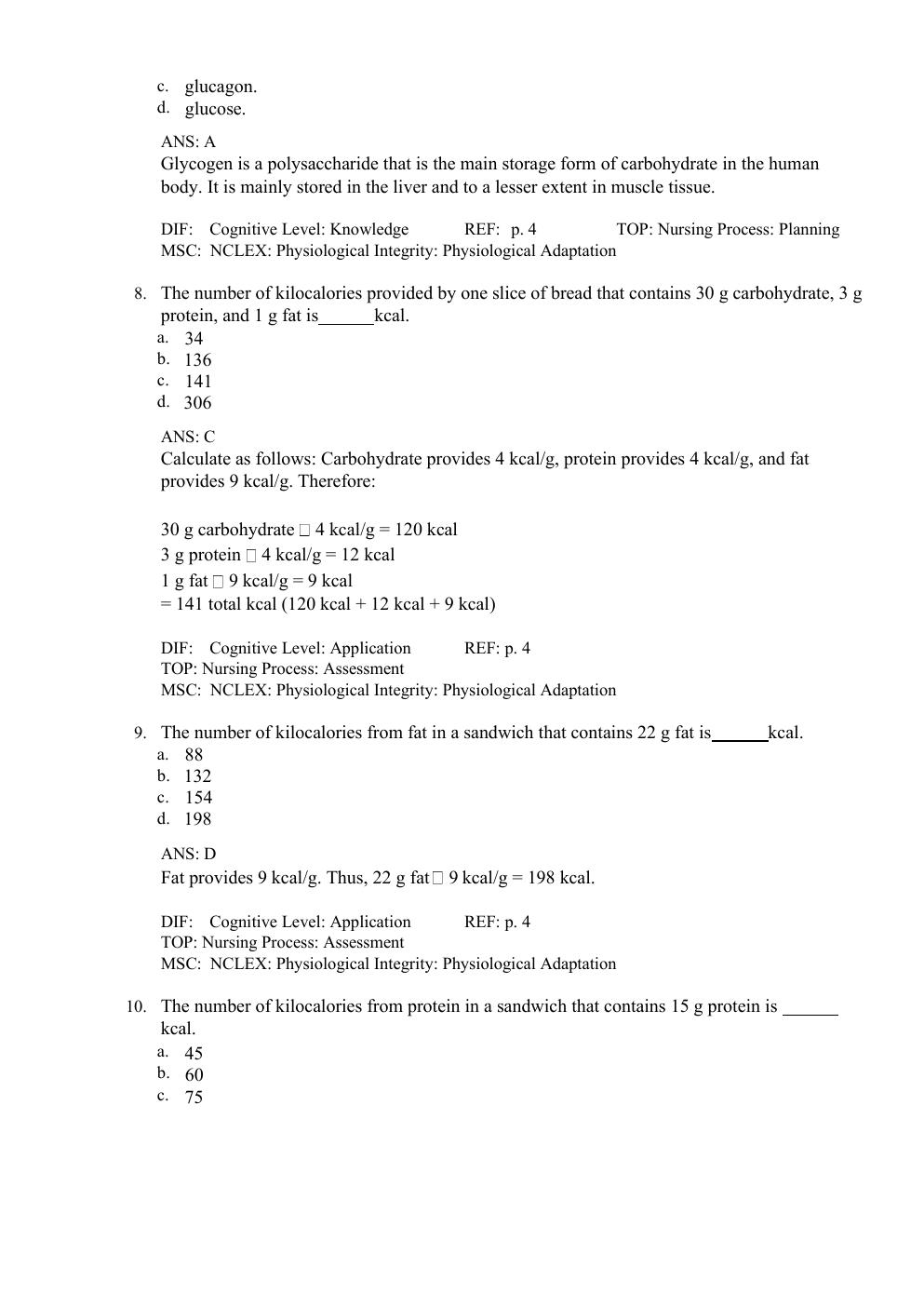 Preview page 4 of Test Bank For Basic Nutrition Diet Therapy 16th edition by Staci Nix MS, RD, CD