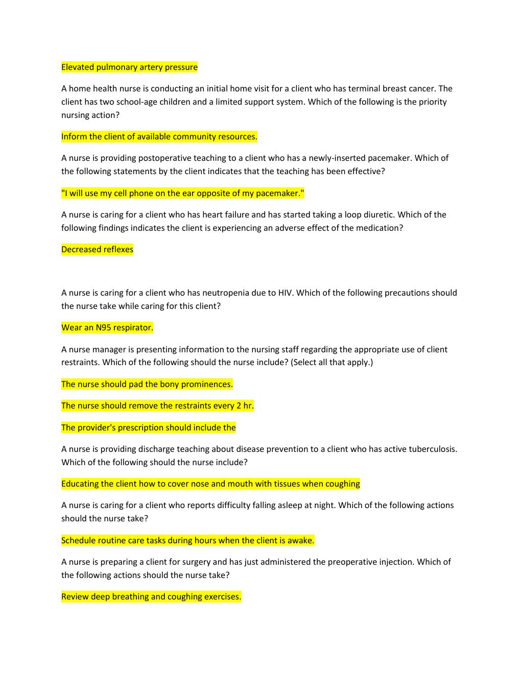 Preview page 2 of Virtual ATI predictor Green Light/ COMPLETED VATI Greenlight STUDY SET 2023 Graded A+
