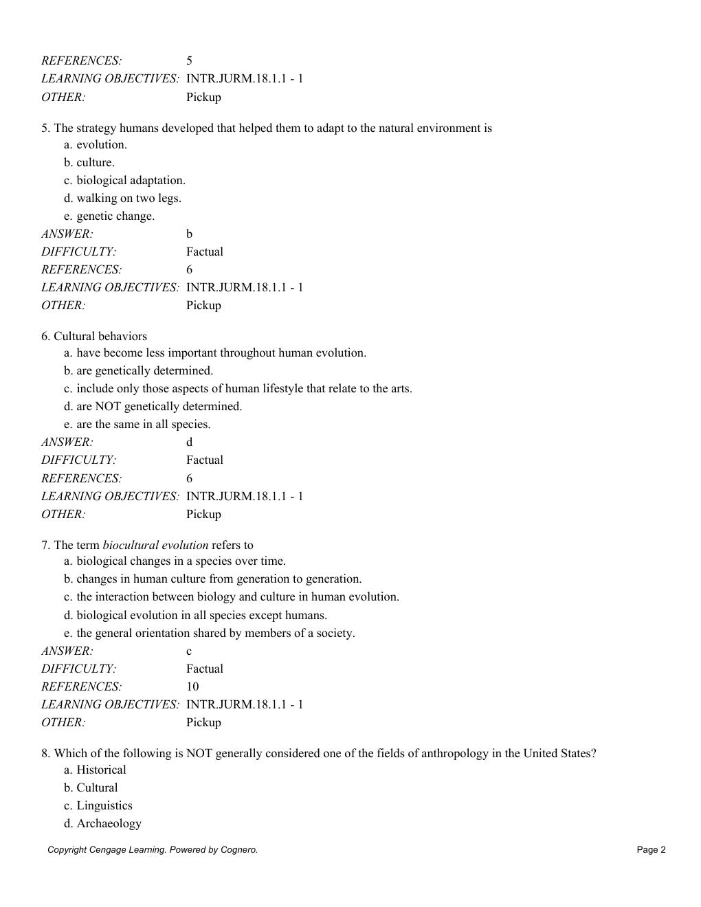 Preview page 3 of Introduction to Physical Anthropology 15th Edition Test Bank