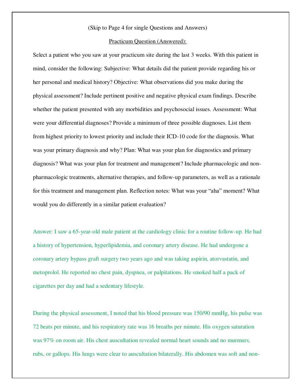 Preview page 2 of FAMILY NURSE PRACTITIONER STUDY QNS & PRACTICUM VERSION 1 20232024