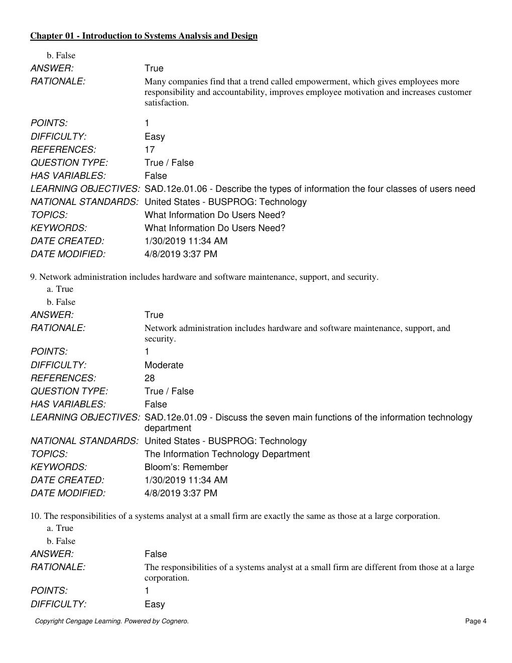Preview page 4 of TEST BANK for Systems Analysis and Design 12th Edition By Scott Tilley (Test Bank All Chapters,)
