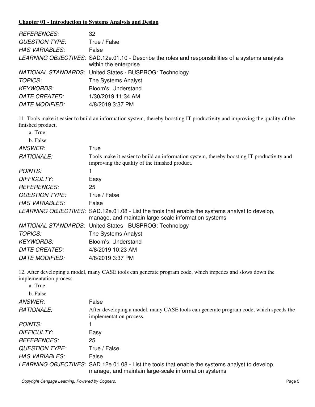 Preview page 5 of TEST BANK for Systems Analysis and Design 12th Edition By Scott Tilley (Test Bank All Chapters,)