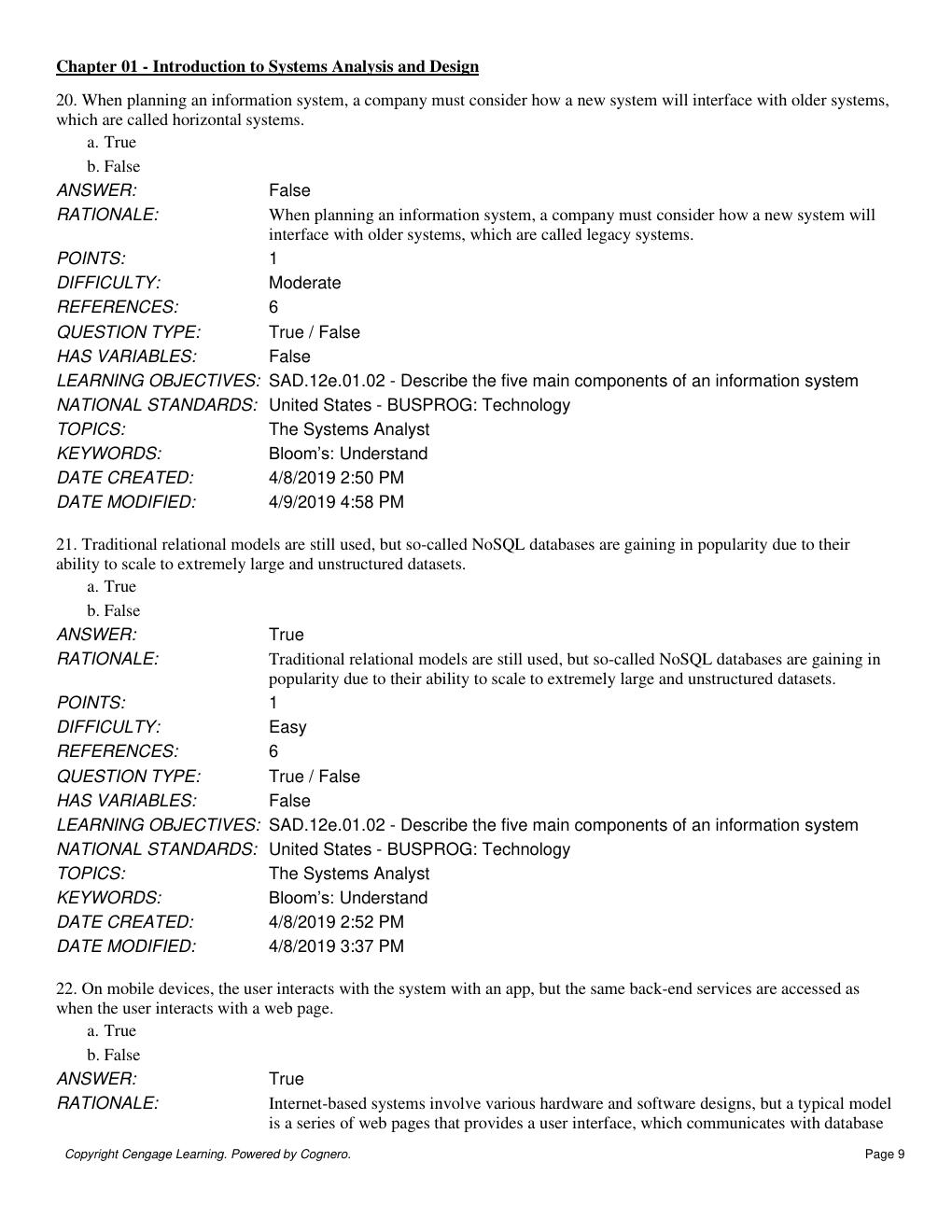 Preview page 9 of TEST BANK for Systems Analysis and Design 12th Edition By Scott Tilley (Test Bank All Chapters,)