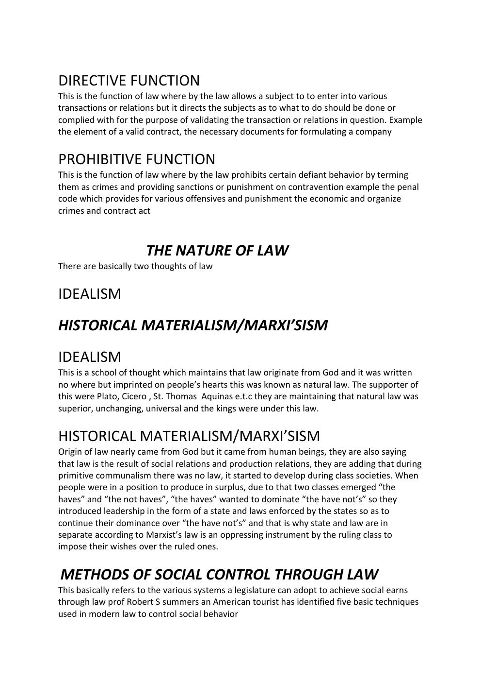 Preview page 2 of LEGAL METHODS Nature, classification and sources of law It aims at equipping a law student with different skills that wi