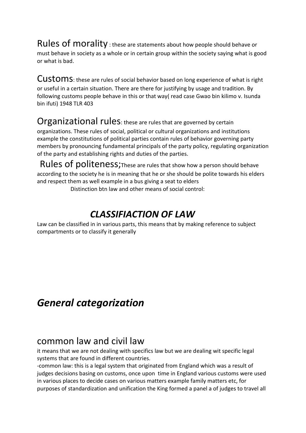 Preview page 5 of LEGAL METHODS Nature, classification and sources of law It aims at equipping a law student with different skills that wi