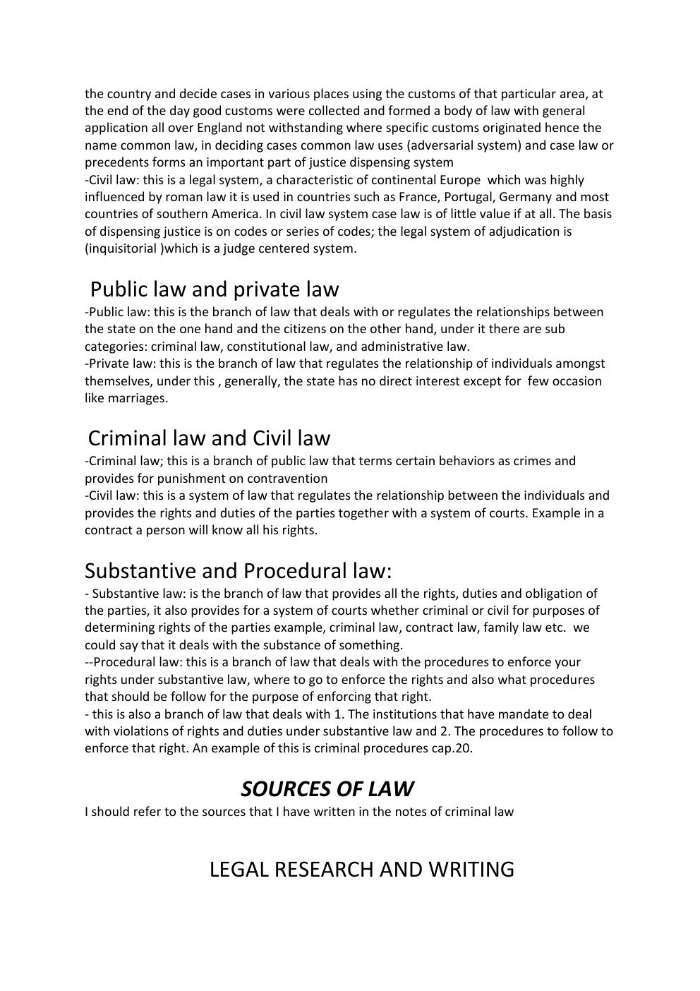 Preview page 6 of LEGAL METHODS Nature, classification and sources of law It aims at equipping a law student with different skills that wi