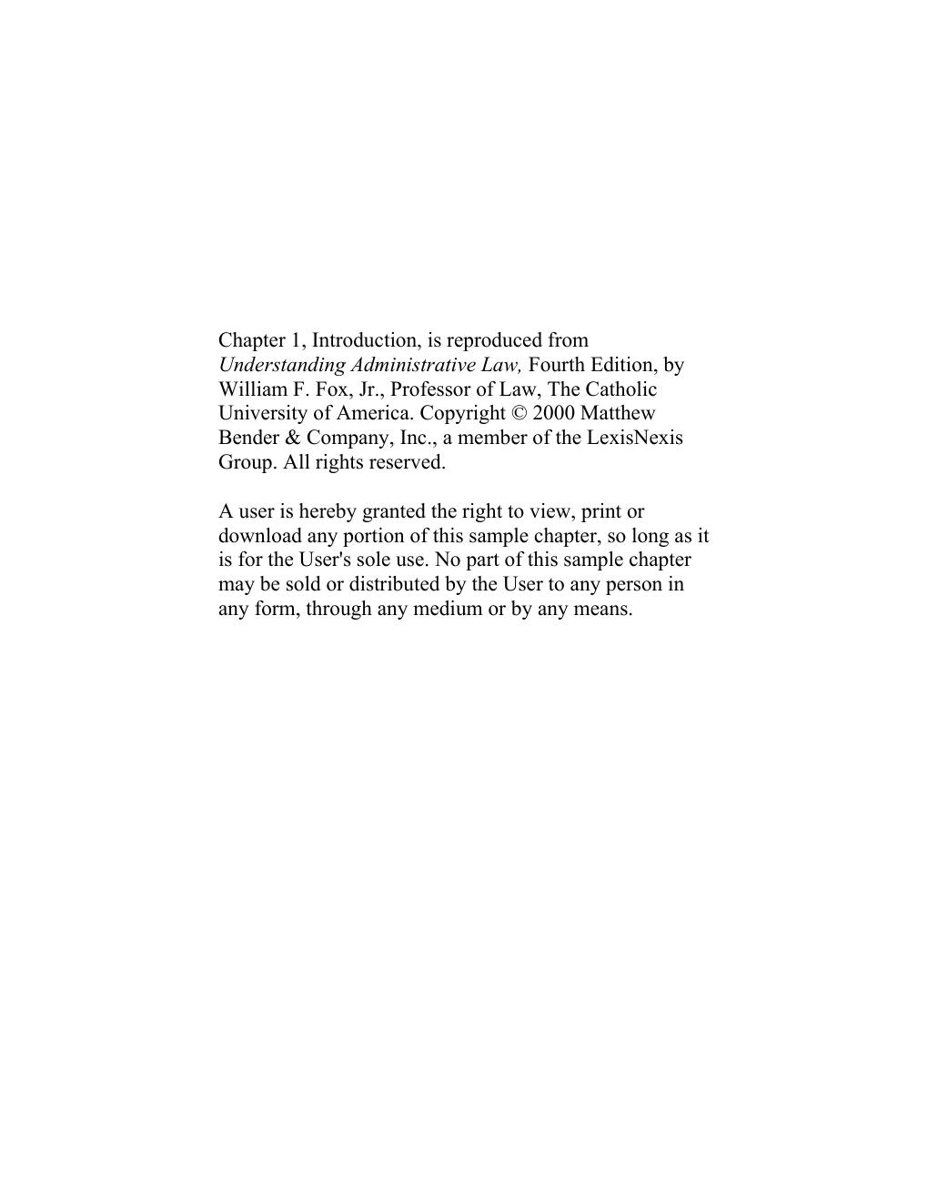 Preview page 3 of UNDERSTANDING ADMINISTRATIVE LAW FOURTH EDITION By William F. Fox, Jr.