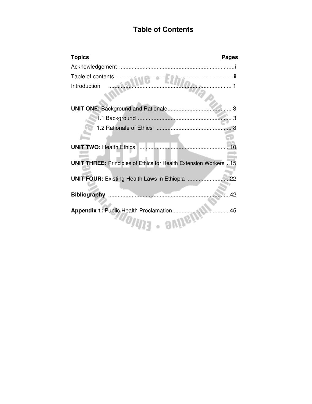 Preview page 4 of Health Ethics and Law For Health Extension Workers LECTURE NOTES