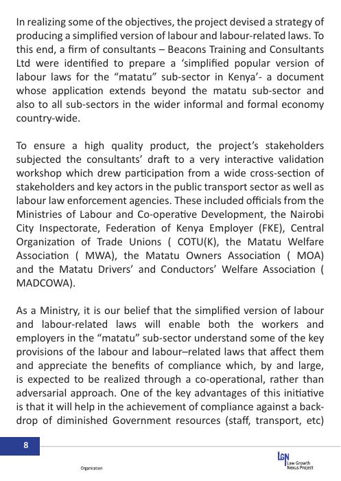 Preview page 8 of LABOUR LAWS Simplified Popular Version for the Micro, Small and Medium Enterprises in Kenya