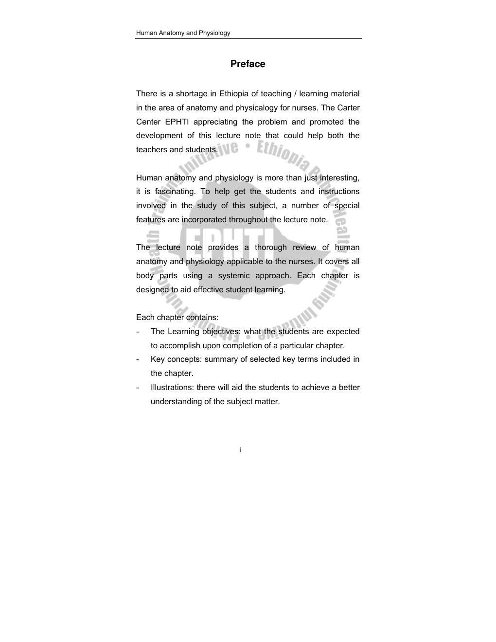 Preview page 3 of Human Anatomy and Physiology LECTURE NOTES For Nursing Students