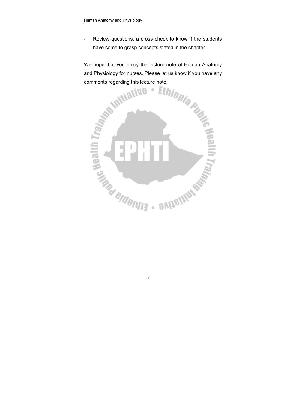 Preview page 4 of Human Anatomy and Physiology LECTURE NOTES For Nursing Students
