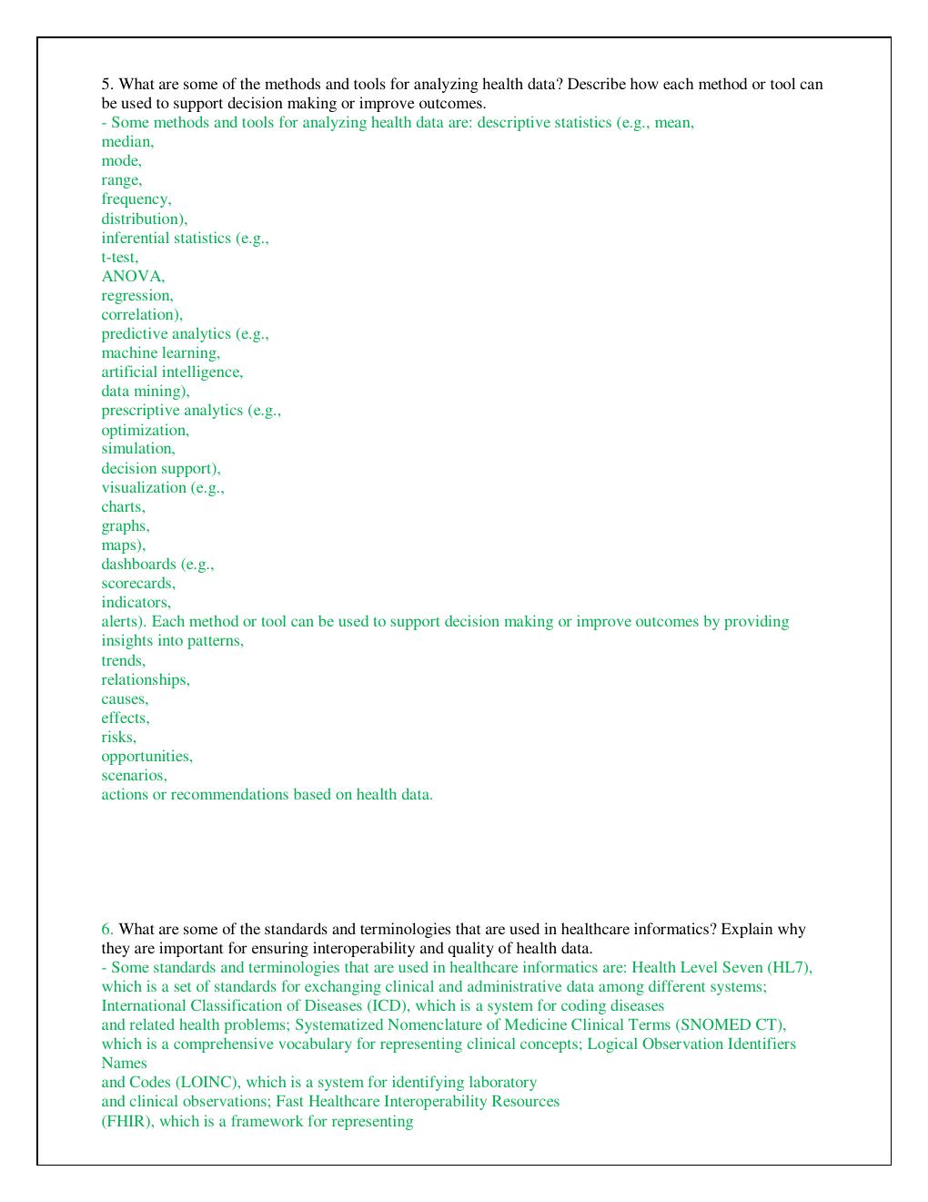 Preview page 3 of NR 706 HEALTHCARE INFORMATICS & INFORMATION SYSTEMS COMPLETED EXAM 2023