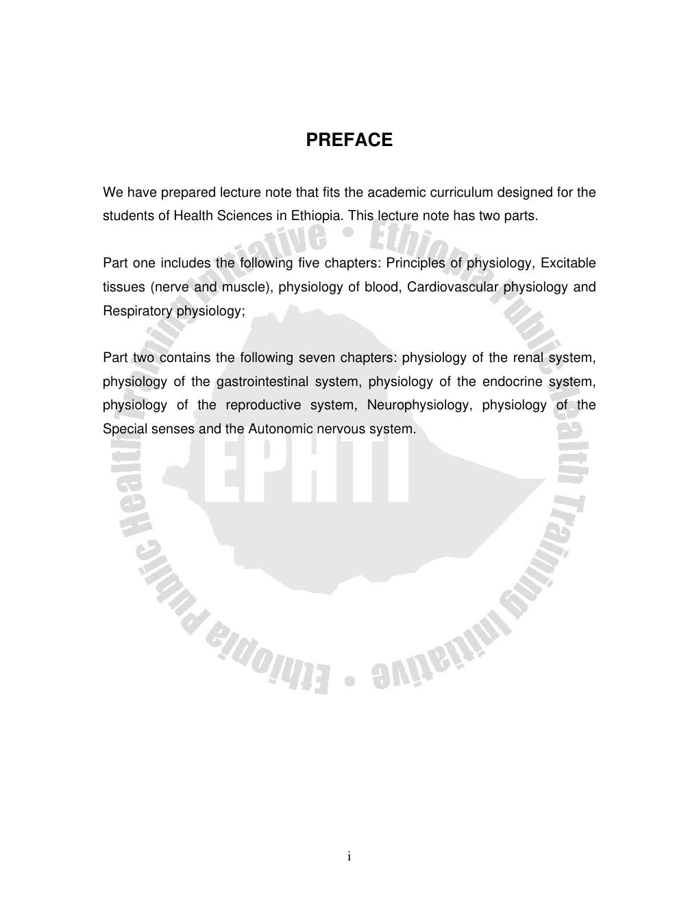 Preview page 3 of Physiology Part I LECTURE NOTES For Health Science Students