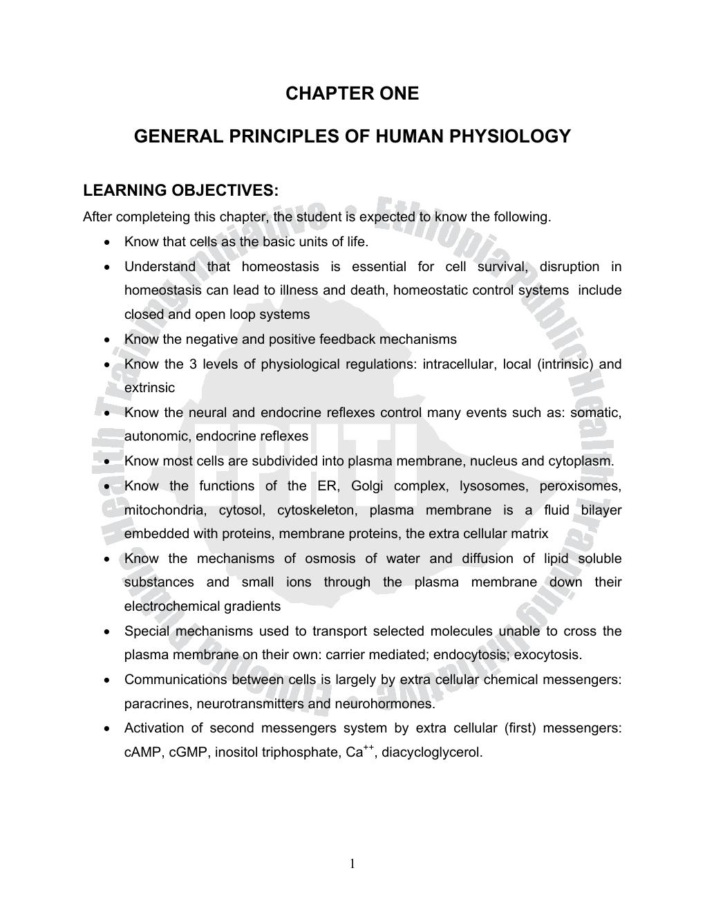 Preview page 8 of Physiology Part I LECTURE NOTES For Health Science Students