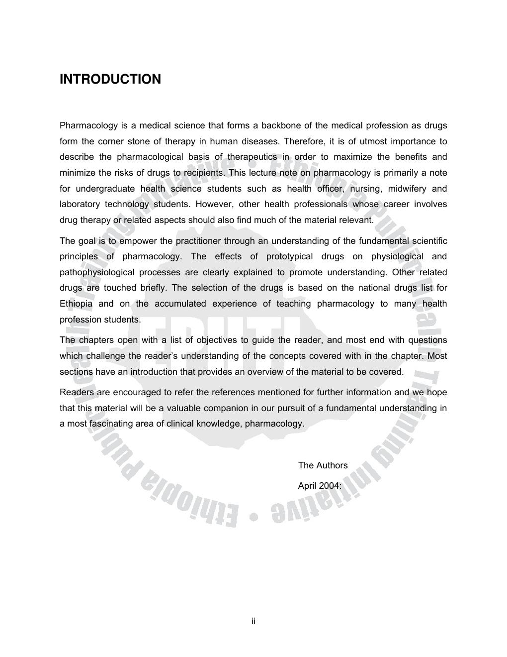 Preview page 4 of PHARMACOLOGY LECTURE NOTES For Health Science Students