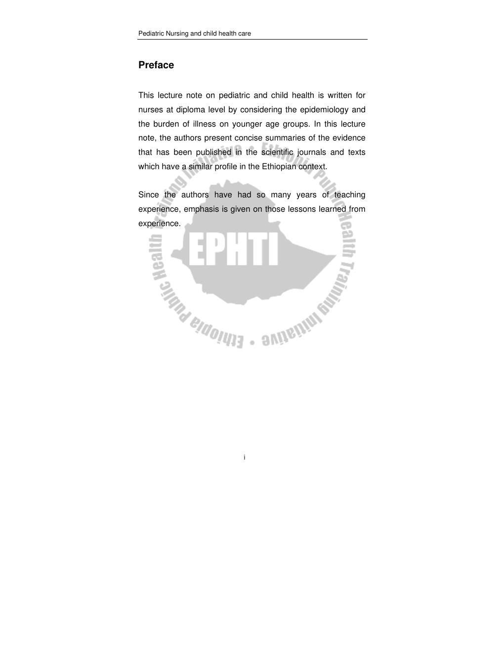 Preview page 3 of Pediatric Nursing and Health Care LECTURE NOTES For Nursing Students