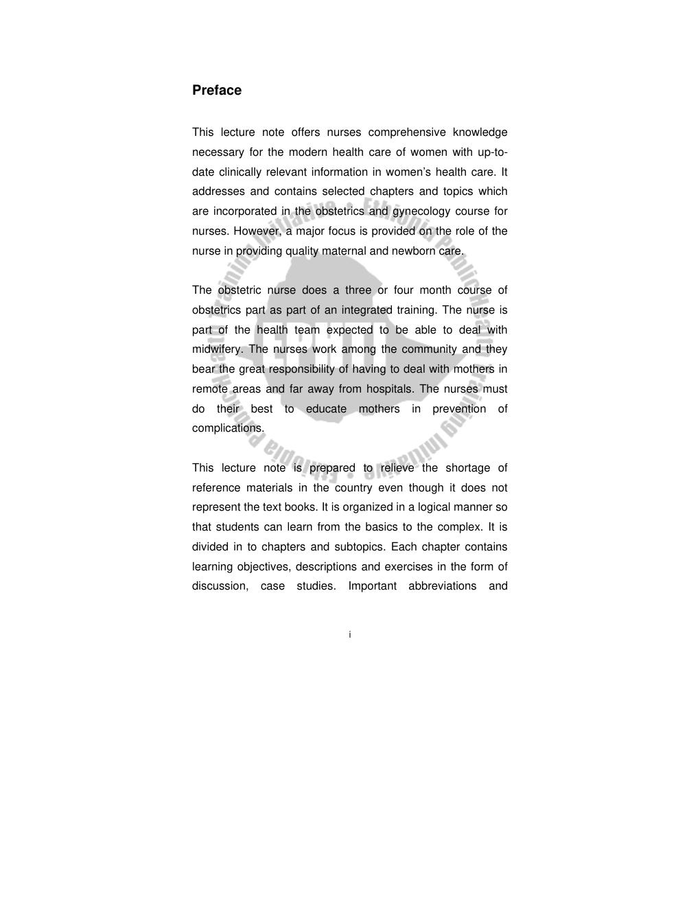 Preview page 3 of Obstetric and Gynecological Nursing LECTURE NOTES For Nursing Students