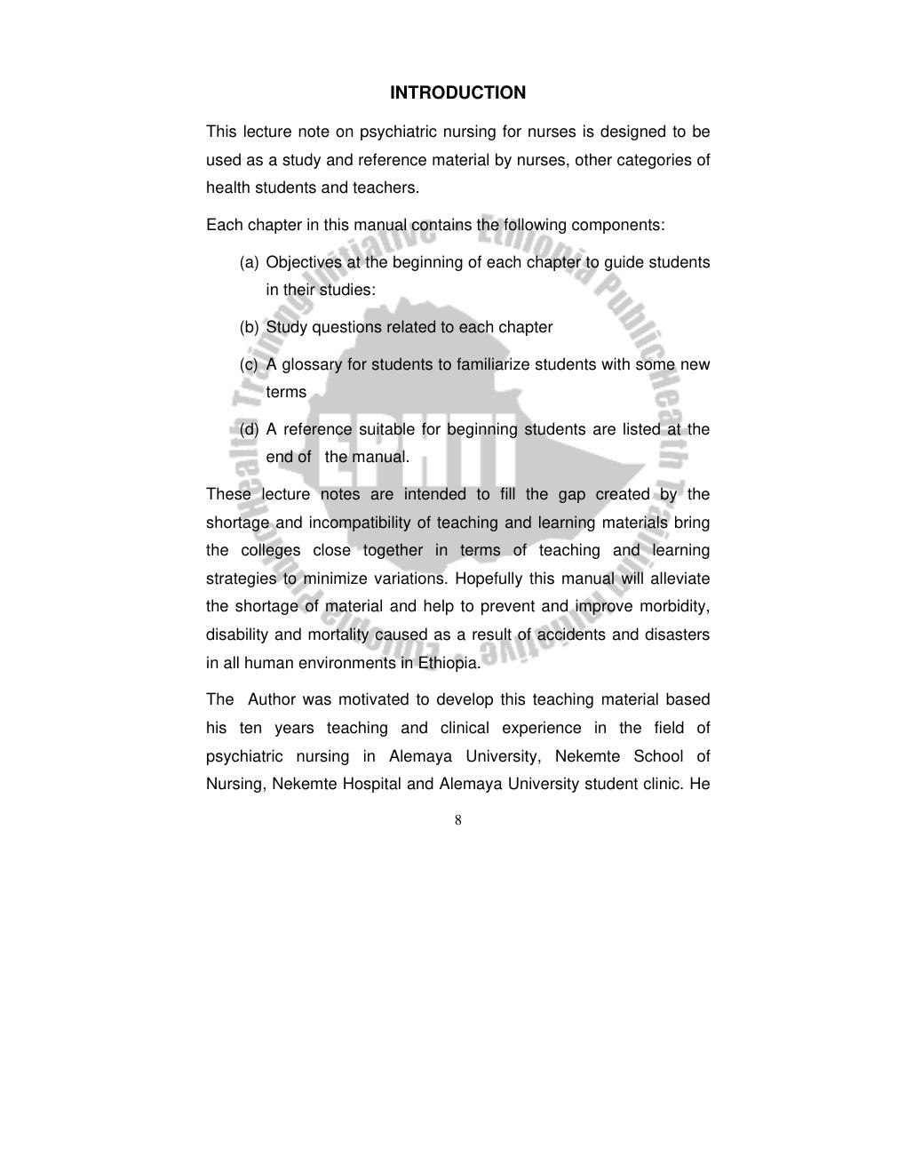 Preview page 10 of Psychiatric Nursing LECTURE NOTES For Nursing Students