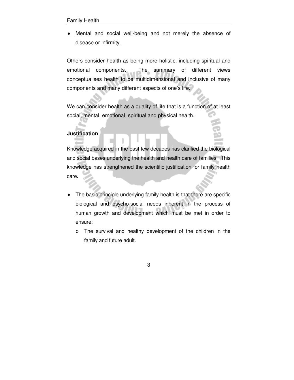 Preview page 5 of Family Health For Health Extension Workers LECTURE NOTES