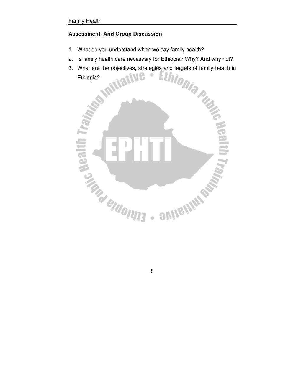 Preview page 10 of Family Health For Health Extension Workers LECTURE NOTES