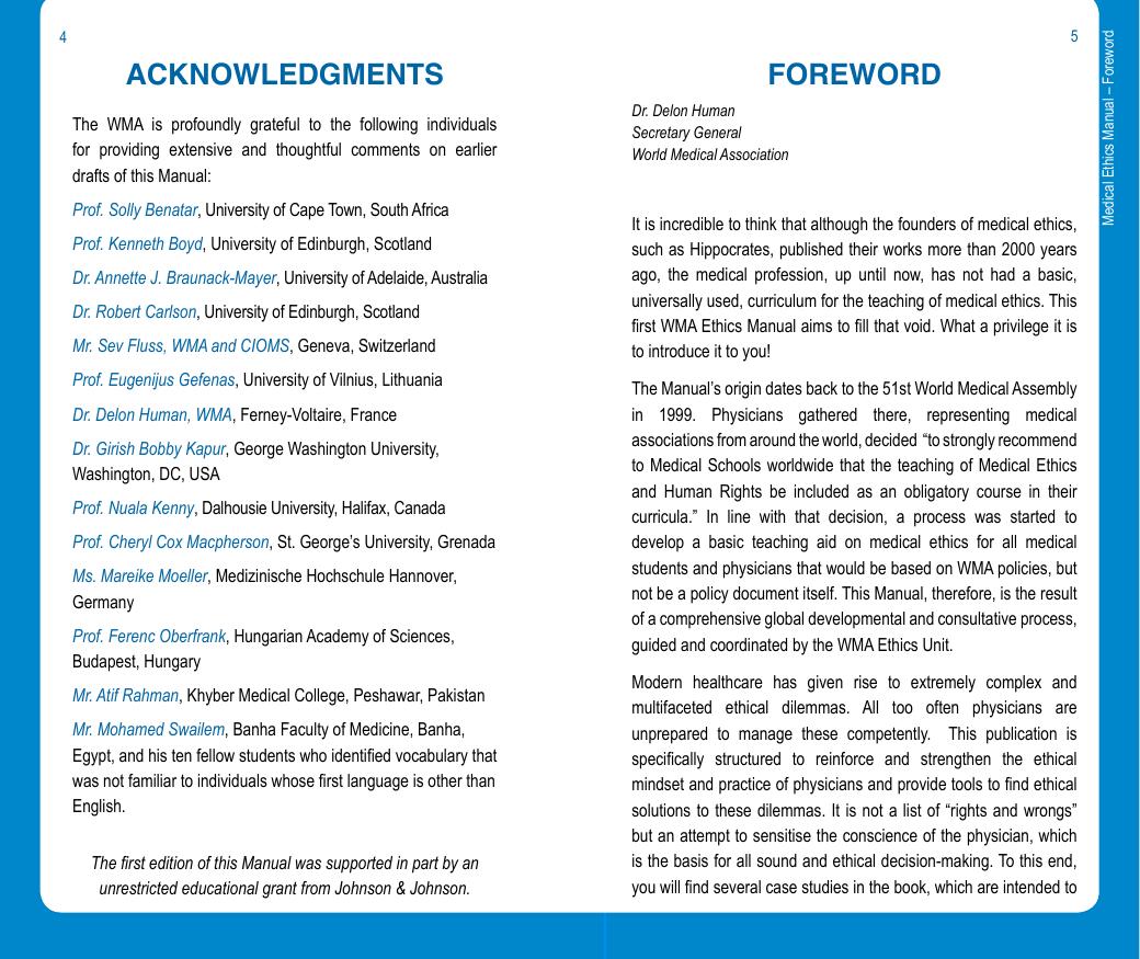 Preview page 5 of Medical Ethics Manual  World Medical Association 3rd Edition