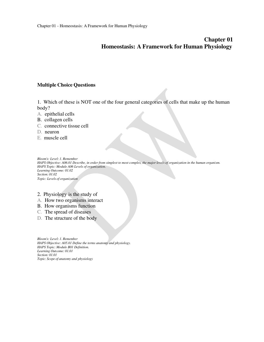 Preview page 2 of Test Bank For Human Physiology 16th Edition Stuart Fox