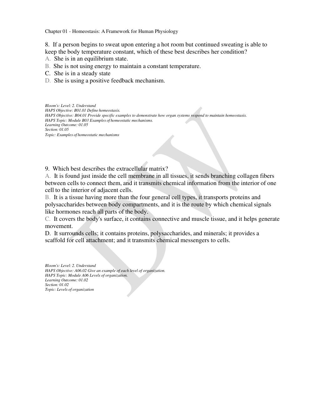 Preview page 5 of Test Bank For Human Physiology 16th Edition Stuart Fox
