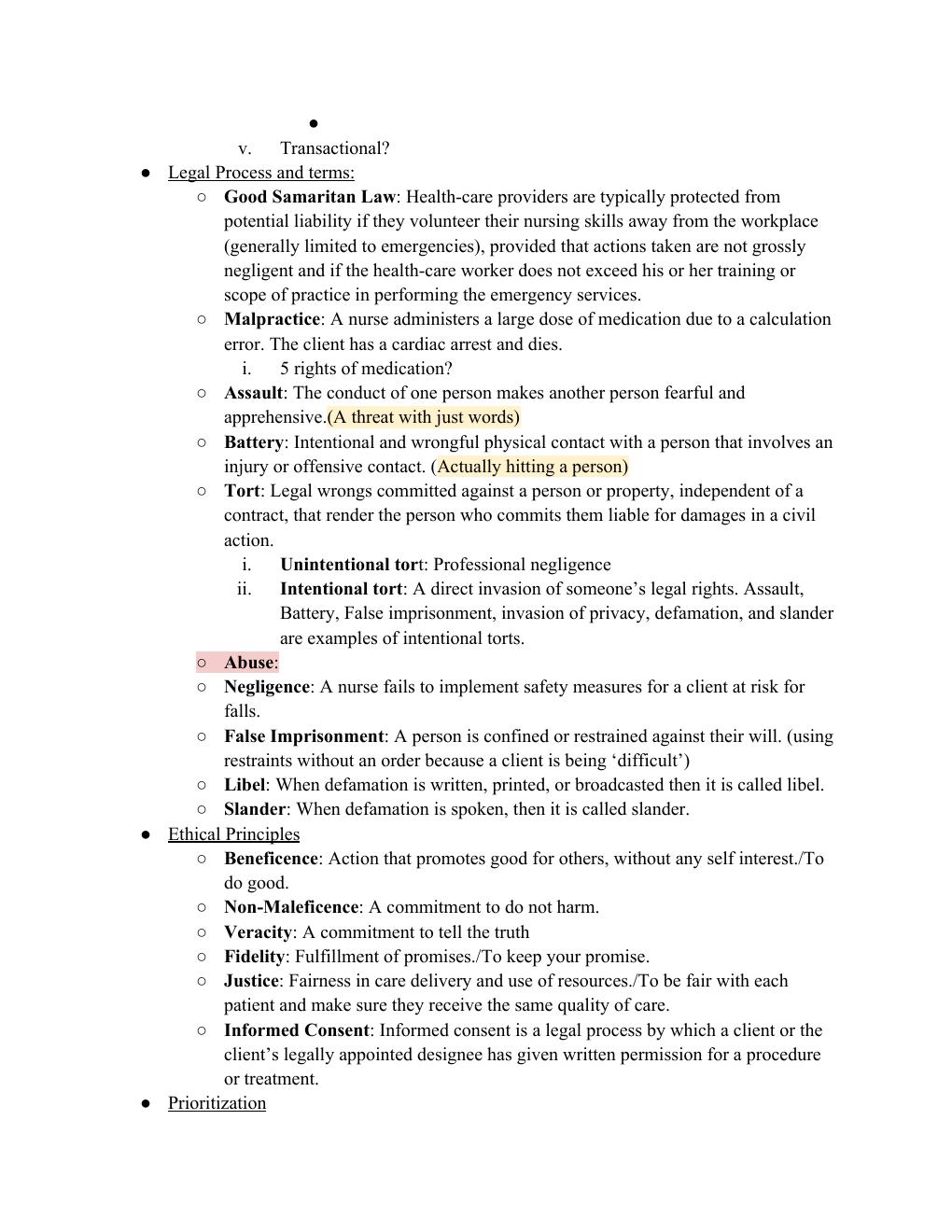 Preview page 2 of NR 446 Exam 1 Study Guide - Chamberlain College of Nursing