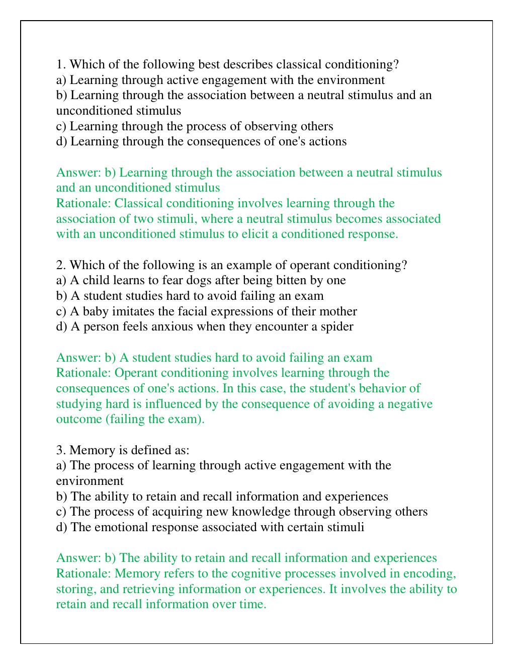 Preview page 2 of PSYC 2008 LEARNING COMPLETED EXAM WITH RATIONALES