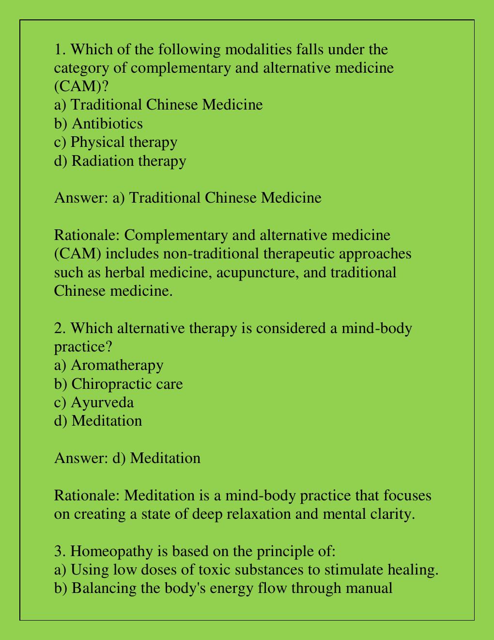 Preview page 2 of NGR6168 COMPLEMENTARY & ALTERNATIVE MEDICINE LATEST EXAM WITH RATIONALES 2024
