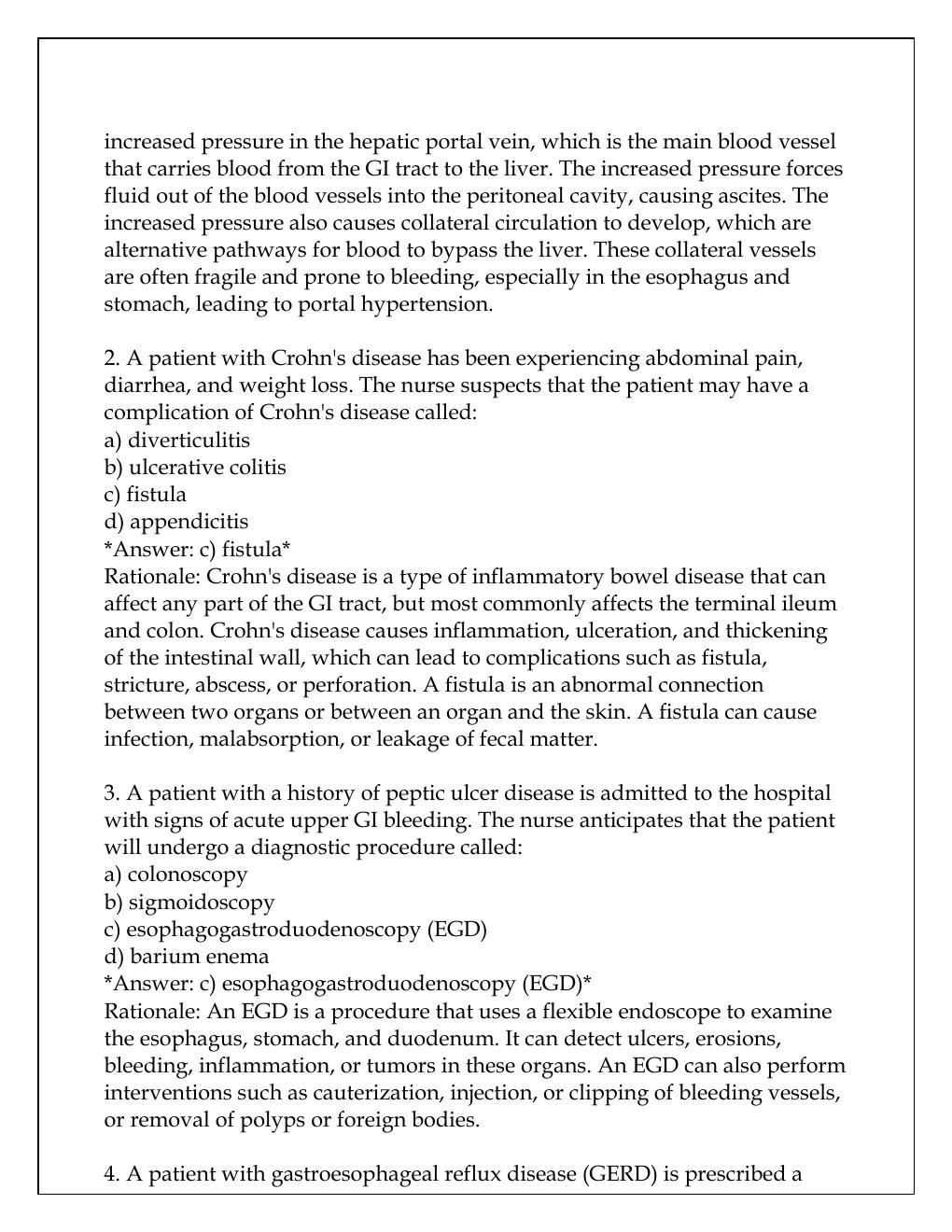 Preview page 2 of ATI CCRN CERTIFICATION MODULE 7 GASTROINTESTINAL 4 PRACTICE TESTS 2024